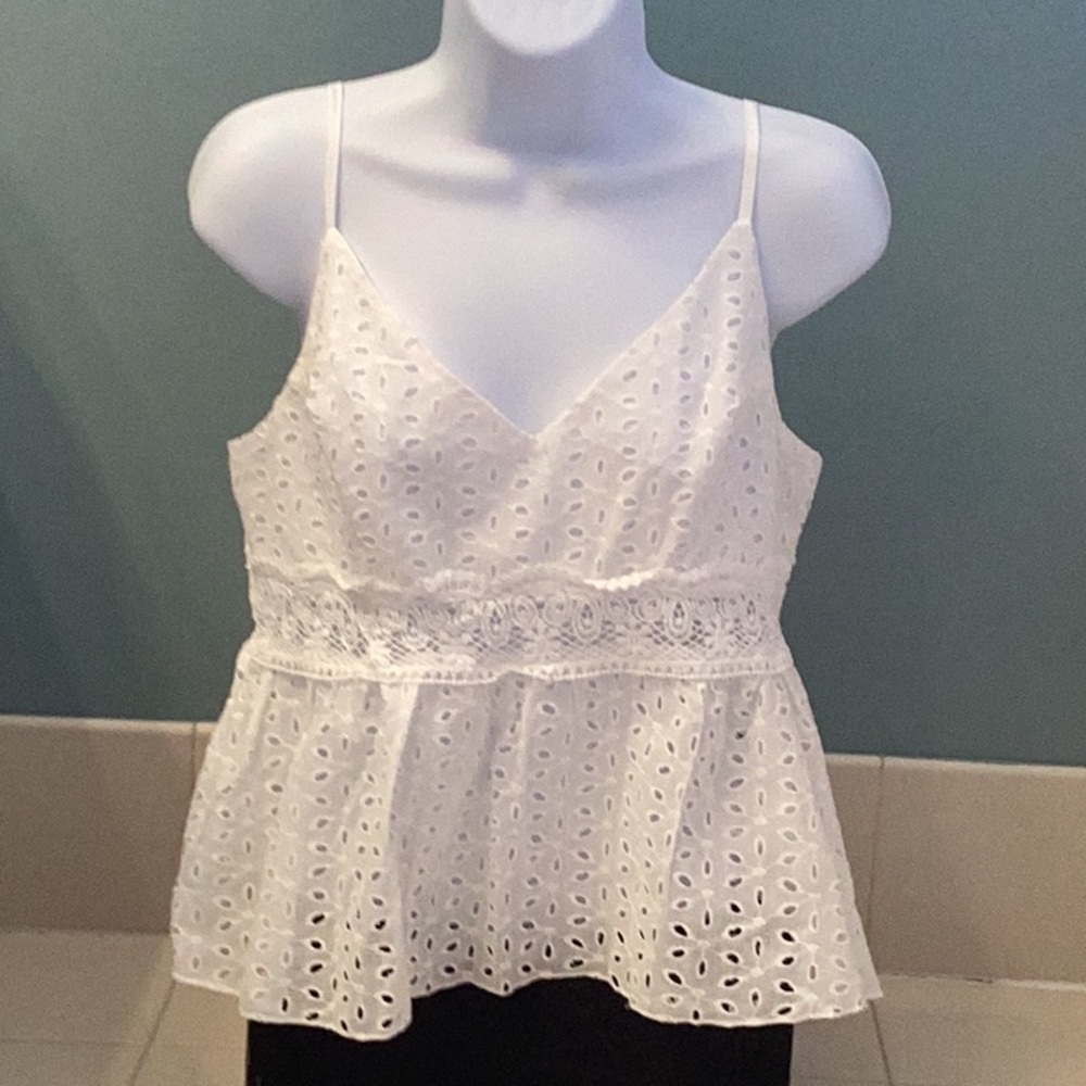 Bohemian White  Eyelet  Top NWOT